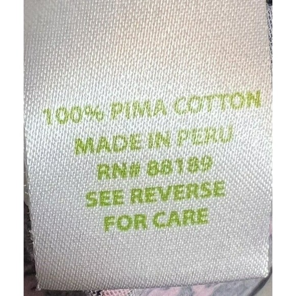 Lilly Pulitzer Basic Shirt Size S Pink Blue Frogs Pima Cotton V-Neck Stretch - Picture 5 of 7